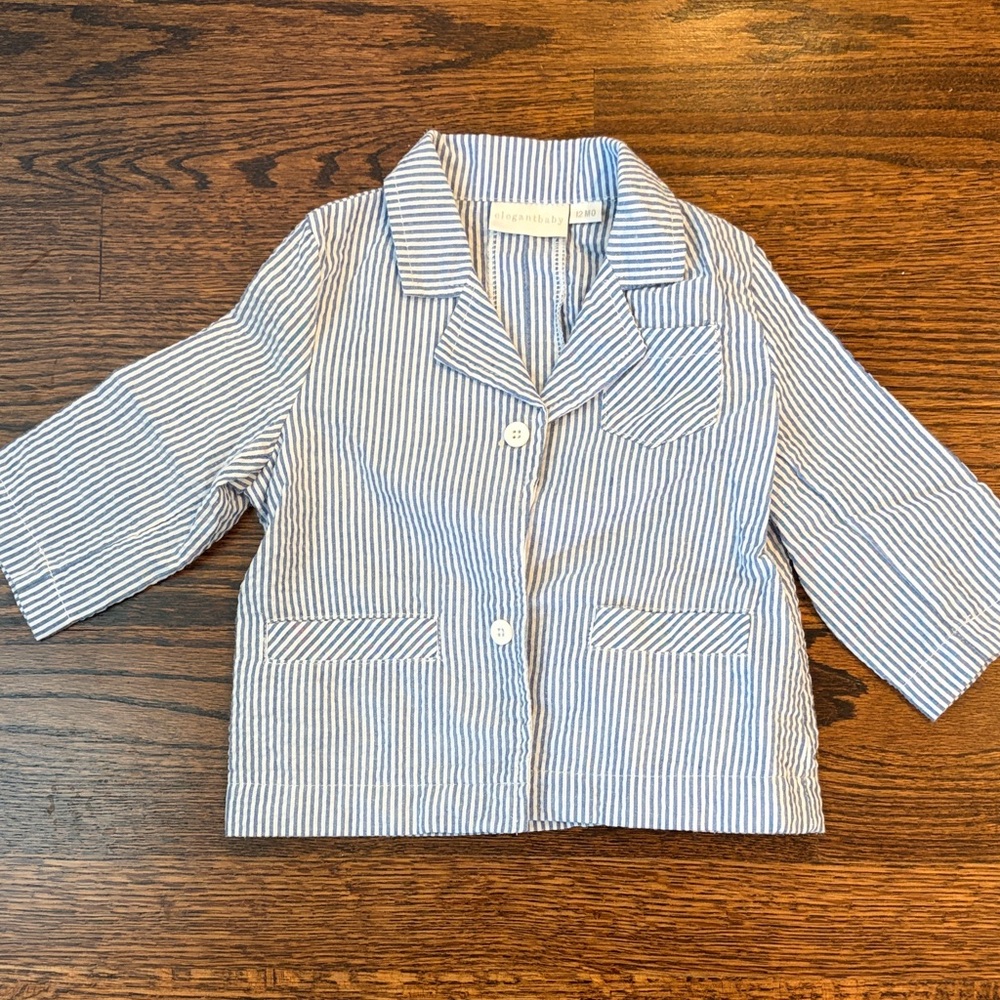 Classic Kids' Striped Blazer in Blue and White